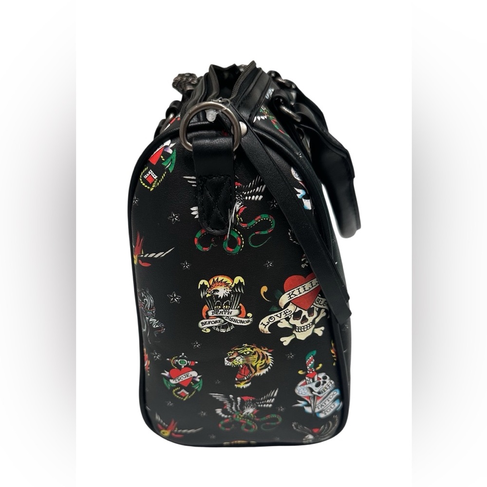 Ed Hardy Tiger Snake Eagle Print Convertible Crossbody /Tote- NWT - Picture 5 of 7